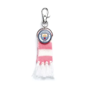Backpack Hanger: Manchester City FC Pink Scarf & Logo Charm MCBH0003