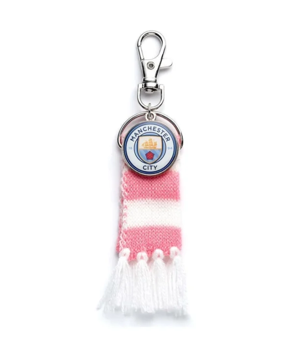 Backpack Hanger: Manchester City FC Pink Scarf & Logo Charm MCBH0003