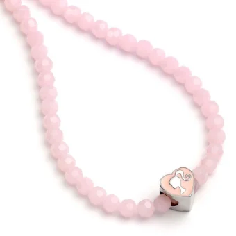 Necklace Barbie Pink Bead with Heart Shaped Bead Charm BMN00006
