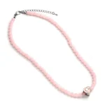 Necklace Barbie Pink Bead with Heart Shaped Bead Charm BMN00006 - Image 3