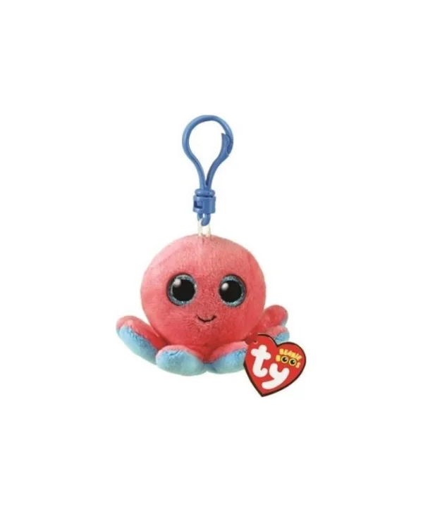 Ty Beanie Boos: Sheldon the Coral Octopus Keychain 5-Inch 008421352555