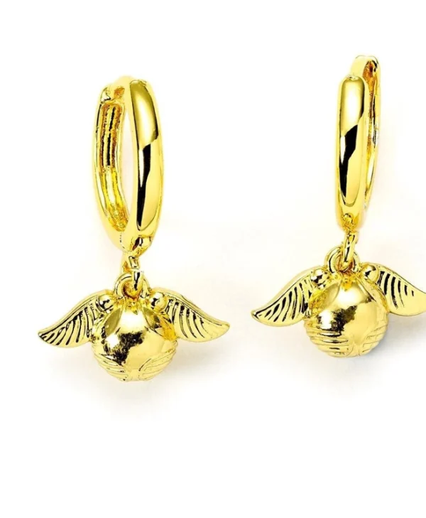 Earrings Harry Potter - Golden Snitch Gold Tone Huggy WE3D0004