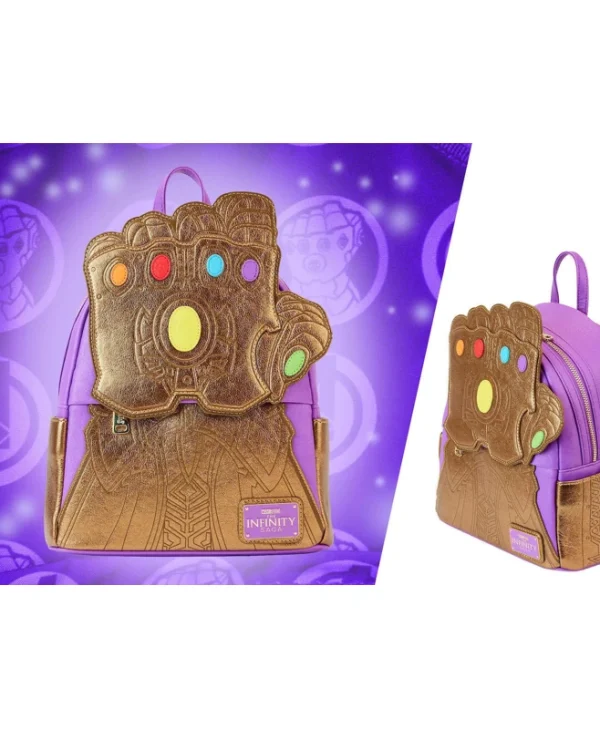 Loungefly Marvel: Metallic Thanos Gauntlet Mini Backpack MVBK0299