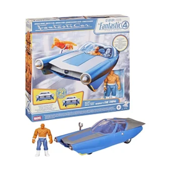 Hasbro - Epic World of Action: Marvel The Fantastic Four: First Steps - Hover & Cruise Fantasticar & The Thing 4-Inch Figure & Vehicle G0983