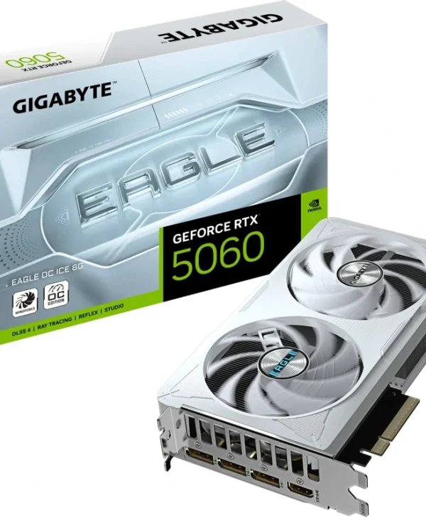 Gigabyte GeForce RTX 5060 Eagle OC ICE 8GB GDDR7 White GV-N5060EAGLEOC ICE-8GD