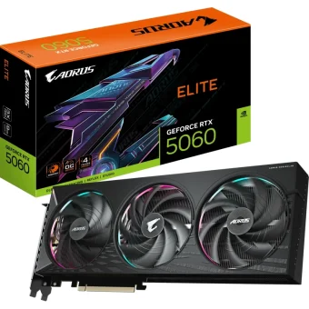 Gigabyte GeForce RTX 5060 Aorus Elite 8GB GDDR7 Black GV-N5060AORUS E-8GD