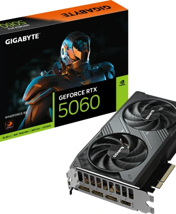 Gigabyte GeForce RTX 5060 Windforce 8GB GDDR7 Black GV-N5060WF2-8GD