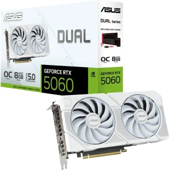Asus GeForce RTX 5060 Dual OC 8GB GDDR7 White DUAL-RTX5060-O8G-WHITE