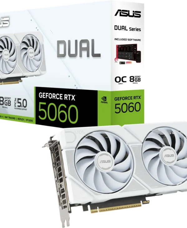 Asus GeForce RTX 5060 Dual OC 8GB GDDR7 White DUAL-RTX5060-O8G-WHITE