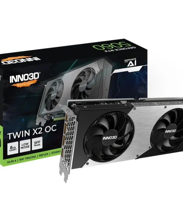 Inno3D GeForce RTX 5060 Twin X2 OC 8GB GDDR7 Black N50602-08D7X-195070N