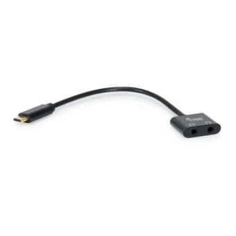 Equip Audio DAC Adapter USB-C Male - Dual 3.5mm Female Black 0.15cm 133469