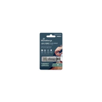 MediaRange USB Stick 1TB USB 3.2 Gen 1 Dual USB‑A/USB‑C Ασημί MR941-1