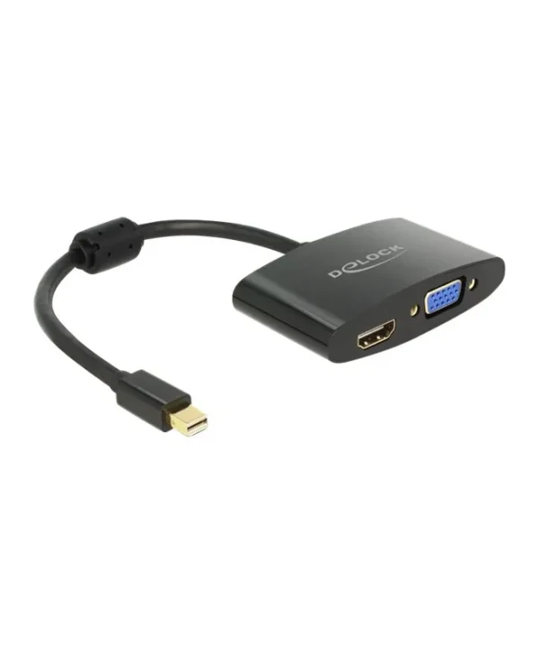 Delock Adapter Mini DisplayPort to 1xHDMI 1xVGA 18cm Black 65553