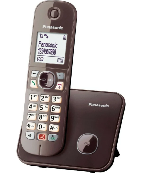 Panasonic KX-TG6851 Ασύρματο Τηλέφωνο με Ελληνικό Μενού Καφέ KX-TG6851GRA