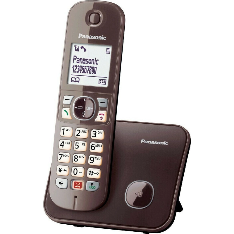 1 Panasonic KX-TG6851 Ασύρματο Τηλέφωνο με Ελληνικό Μενού Καφέ KX-TG6851GRA - Image 1