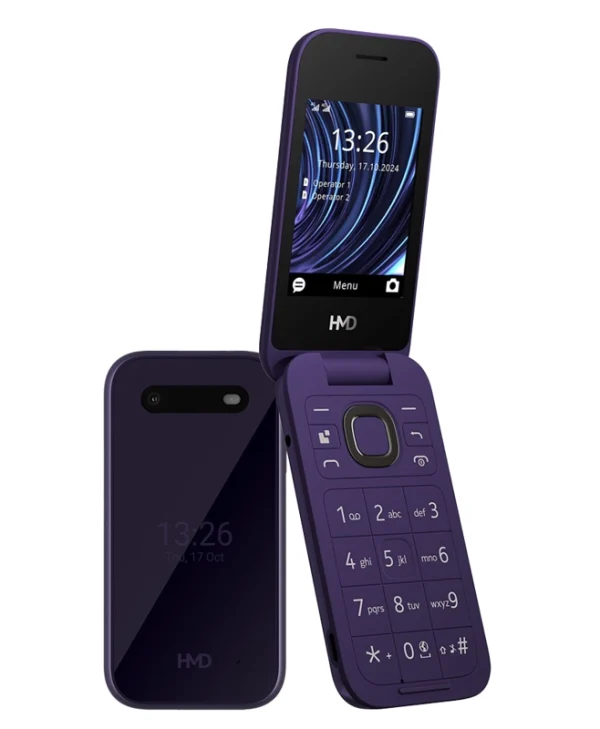 HMD 2660 Flip Dual SIM Κινητό με Μεγάλα Κουμπιά (Ελληνικό) Μωβ 1GF033CPF1G01