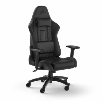 Corsair TC100 Relaxed Καρέκλα Gaming Δερματίνης με Ρυθμιζόμενα Μπράτσα Μαύρη CF-9010050-WW