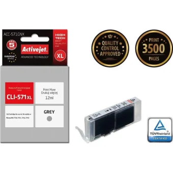 Active Jet Συμβατό Μελάνι Εκτυπωτή InkJet Canon CLI-571XL 12ml Γκρι 1τμχ ACC-571GNX