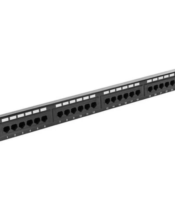 Lanberg Patch Panel για Rack 1U 19" 24 Θυρών cat5e Μαύρο PPU5-1024-B