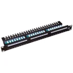 A-LAN Patch Panel για Rack 1U 19" 24 Θυρών cat5e Μαύρο PK013