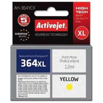 Active Jet Συμβατό Μελάνι Εκτυπωτή InkJet HP 364XL CB325EE 12ml Κίτρινο 1τμχ AH-364YCX