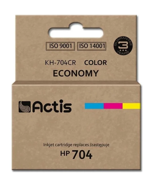 Actis Συμβατό Μελάνι Εκτυπωτή InkJet HP 704 CN693AE 9ml Πολλαπλό (Color) 1τμχ KH-704CR