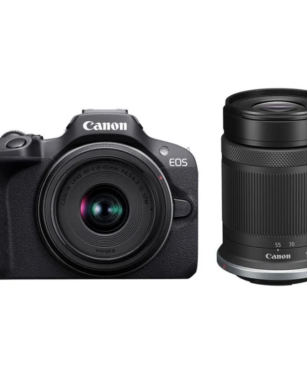 Canon EOS R100 Mirrorless Φωτογραφική Μηχανή Kit (RF-S 18-45mm f/4.5-6.3 IS STM + RF-S 55-210mm f/5-7.1 IS STM) Μαύρη 6052C036AA