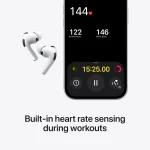 Apple AirPods Pro 3 In-ear Bluetooth Handsfree Ακουστικά με Αντοχή στον Ιδρώτα και Θήκη Φόρτισης Λευκά MFHP4ZM/A - Image 4