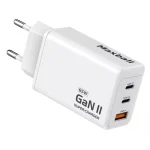 Maxball Φορτιστής Χωρίς Καλώδιο GaN με Θύρα USB-A και 2 Θύρες USB-C 65W Λευκός (T826) OKT826-PD65W-CCA