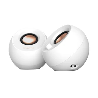 Creative Pebble Pro Ηχεία Υπολογιστή 2.0 με RGB Φωτισμό και Bluetooth Ισχύος 20W σε Λευκό Χρώμα 51MF1710AA003