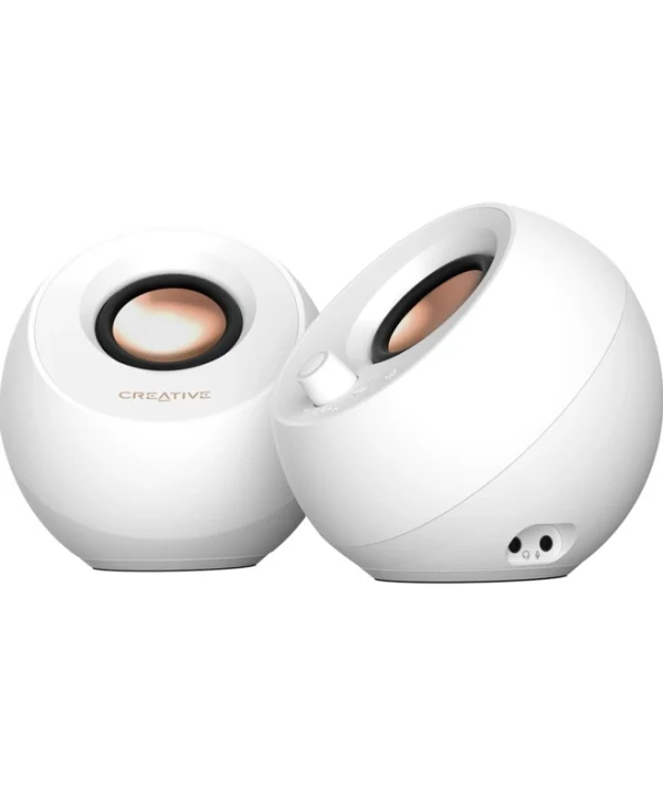 Creative Pebble Pro Ηχεία Υπολογιστή 2.0 με RGB Φωτισμό και Bluetooth Ισχύος 20W σε Λευκό Χρώμα 51MF1710AA003