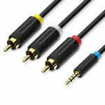 Vention Καλώδιο 3.5mm male - 3x RCA male Μαύρο 1.5m BCBBG