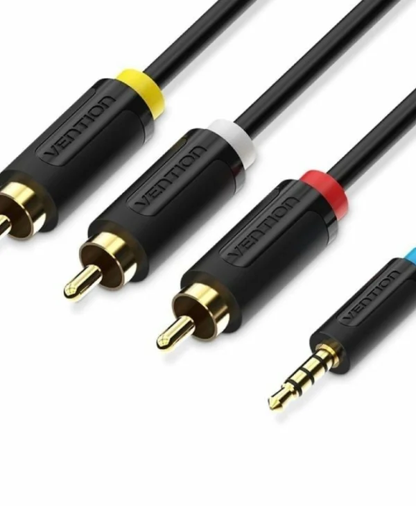 Vention Καλώδιο 3.5mm male - 3x RCA male Μαύρο 1.5m BCBBG