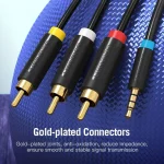 Vention Καλώδιο 3.5mm male - 3x RCA male Μαύρο 1.5m BCBBG - Image 3