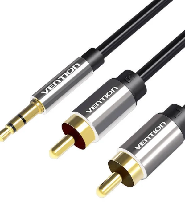 Vention Καλώδιο 3.5mm male - 2x RCA male Μαύρο 1m (BCFBF)