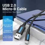 Vention Regular USB 2.0 to micro USB Cable Μαύρο 3m (COLBI) - Image 3
