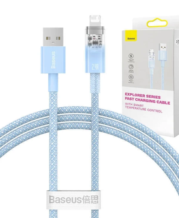 Baseus Explorer Braided USB-A to Lightning Cable 20W Μπλε 1m (CATS010003)