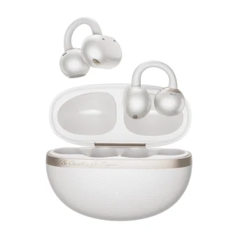 QCY Crossky C50 Open Ear Bluetooth Handsfree Ακουστικά με Αντοχή στον Ιδρώτα και Θήκη Φόρτισης Λευκά QCY-CT06 White