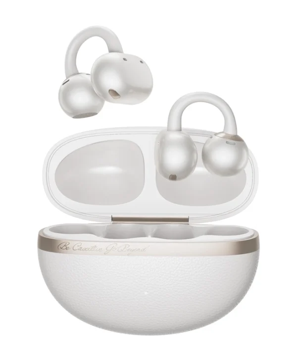 QCY Crossky C50 Open Ear Bluetooth Handsfree Ακουστικά με Αντοχή στον Ιδρώτα και Θήκη Φόρτισης Λευκά QCY-CT06 White