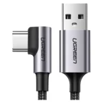 Ugreen US284 Angle (90°) / Braided USB 2.0 Cable USB-C male - USB-A Μαύρο 1m (50941)