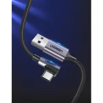 Ugreen US284 Angle (90°) / Braided USB 2.0 Cable USB-C male - USB-A Μαύρο 1m (50941) - Image 3
