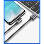 Ugreen US284 Angle (90°) / Braided USB 2.0 Cable USB-C male - USB-A Μαύρο 1m (50941) - Image 5