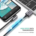 Ugreen US284 Angle (90°) / Braided USB 2.0 Cable USB-C male - USB-A Μαύρο 1m (50941) - Image 9
