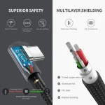 Ugreen US284 Angle (90°) / Braided USB 2.0 Cable USB-C male - USB-A Μαύρο 1m (50941) - Image 11