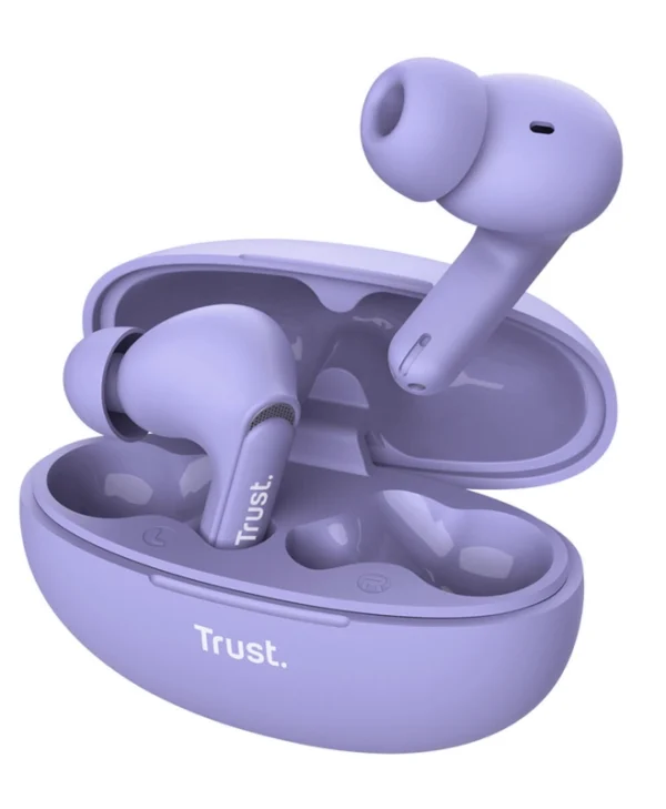 Trust Yavi In-ear Bluetooth Handsfree Ακουστικά με Θήκη Φόρτισης Μωβ 25297