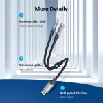 Vention USB 2.0 Cable USB-C male - 3.5mm Γκρι 0.3m BGNHY - Image 3