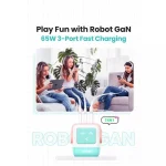 Ugreen Φορτιστής Χωρίς Καλώδιο GaN με Θύρα USB-A και 2 Θύρες USB-C 65W Power Delivery / Quick Charge 4.0 Pink Blue (Robot) 35855 - Image 4