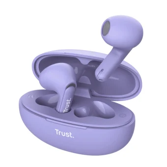 Trust Yavi Earbud Bluetooth Handsfree Ακουστικά με Θήκη Φόρτισης Μωβ 25299