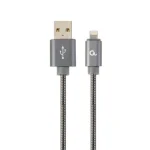 Cablexpert Braided USB to Lightning Cable Γκρι 1m (CC-USB2S-AMLM-1M-BG)