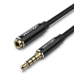 Vention Καλώδιο TRRS 3.5mm male - 3.5mm female Μαύρο 2m (BHCBH)
